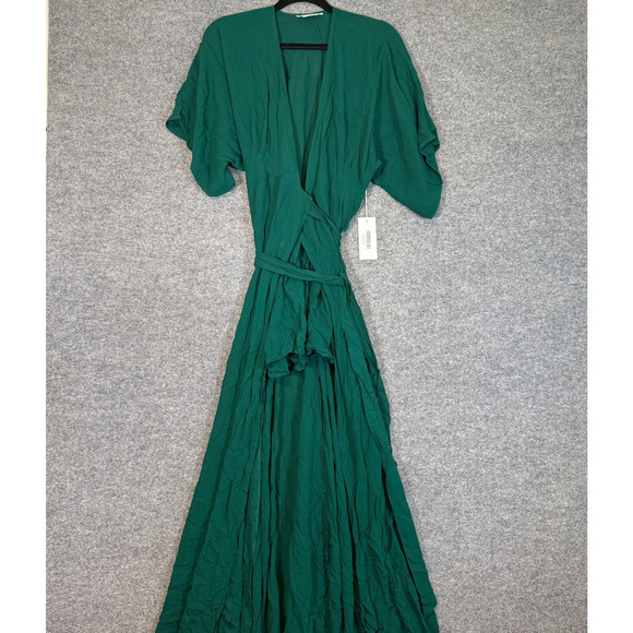 Reformation Maxi Dress Womens Medium Winslow Long Maxi Dress Emerald Boho NEW - Picture 4 of 13